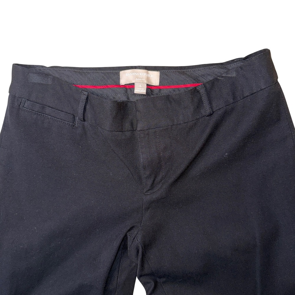 Banana Republic Sloan Fit Black Straight Leg Women's Pants Size 6 - Picture 3 of 4